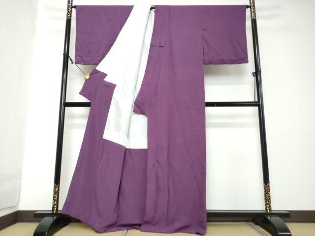 平和屋着物●上質な色無地 童子遊び地紋 葡萄色 正絹 逸品 DABI2117ud