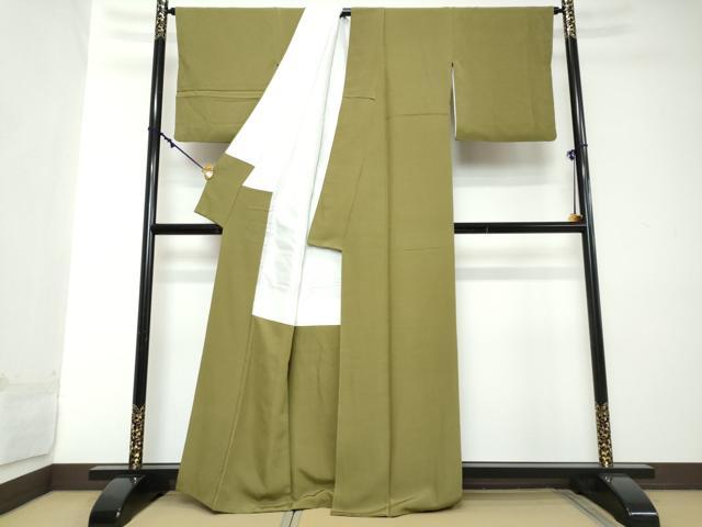 平和屋着物●上質な色無地 根岸色 正絹 逸品 DABI2124ud