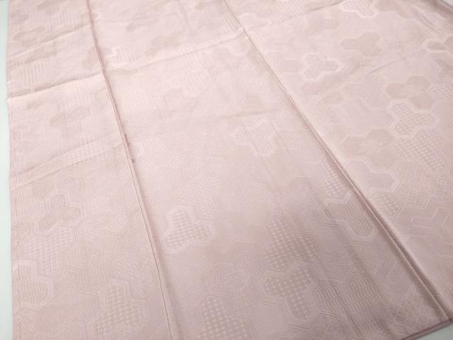 平和屋着物●上質な色無地 毘沙門亀甲地紋 淡紅藤色 ロング丈 正絹 逸品 未使用 DABI2129ud