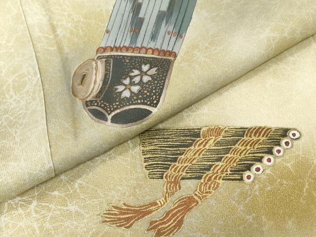 平和屋着物●訪問着 楽器文 金彩 正絹 逸品 DABI2134ud