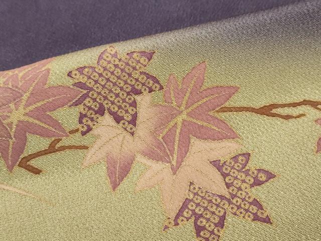 平和屋着物●訪問着 鹿の子草花文 暈し染め 鬼しぼ縮緬 正絹 逸品 DABI2135ud