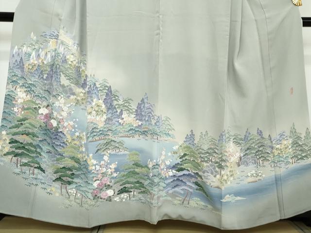 平和屋着物●豪華色留袖 友禅 風景樹林文 正絹 逸品 DABI2137ud