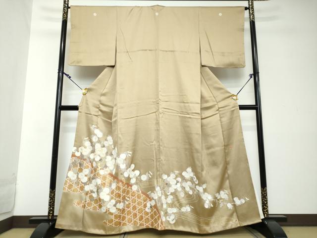 平和屋着物●豪華色留袖 作家物 駒刺繍 流水草花籬文 金彩 正絹 逸品 DABI2142ud