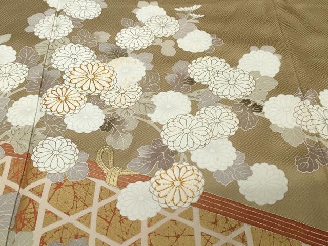 平和屋着物●豪華色留袖 作家物 駒刺繍 流水草花籬文 金彩 正絹 逸品 DABI2142ud