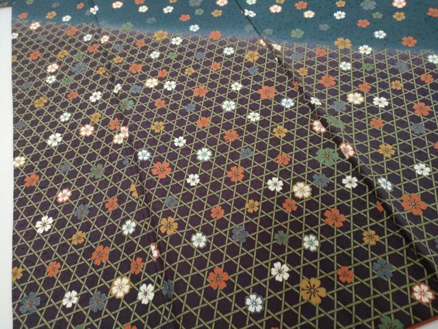 平和屋着物●訪問着 籠の目舞花文 暈し染め 正絹 逸品 DABI2143ud