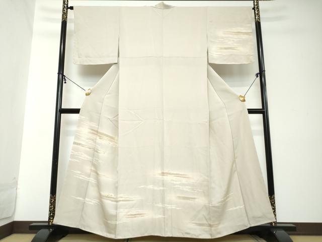 平和屋着物●訪問着 刺繍 鹿の子舞桜文 暈し染め 金銀糸 正絹 逸品 DABI2147ud