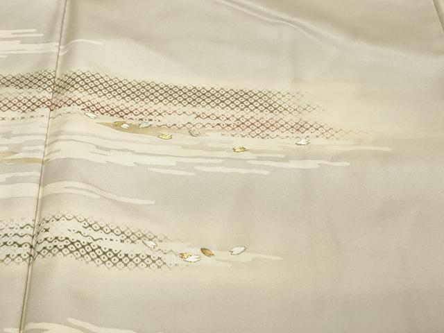 平和屋着物●訪問着 刺繍 鹿の子舞桜文 暈し染め 金銀糸 正絹 逸品 DABI2147ud