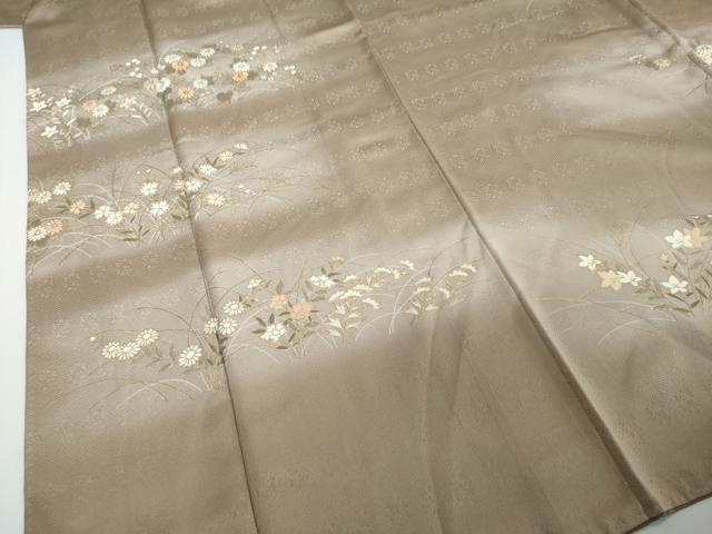 平和屋着物●訪問着 駒刺繍 草花文 暈し染め 金彩 三越扱い 正絹 逸品 DABI2151ud