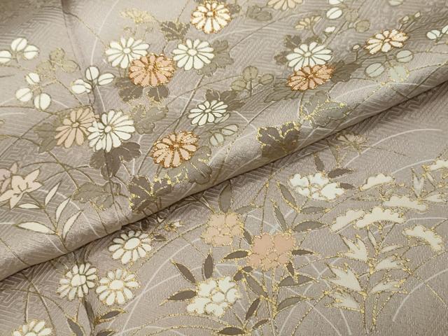 平和屋着物●訪問着 駒刺繍 草花文 暈し染め 金彩 三越扱い 正絹 逸品 DABI2151ud
