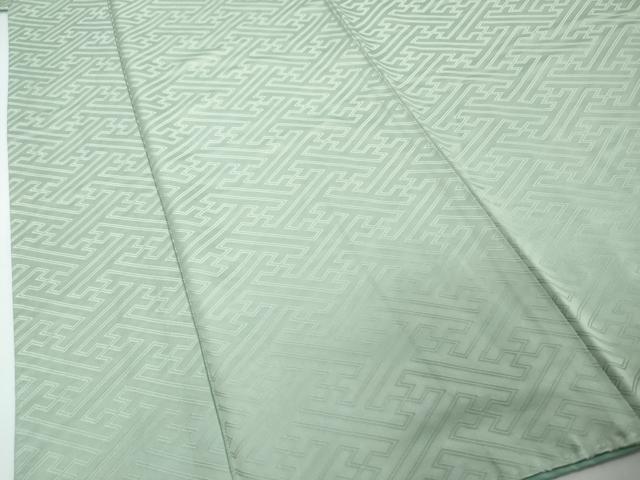 平和屋着物●上質な色無地 紗綾型地紋 水色 正絹 逸品 DABI2156ud