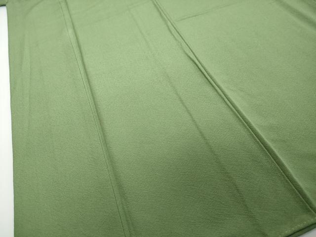 平和屋着物●上質な色無地 松葉色 正絹 逸品 DABI2160ud