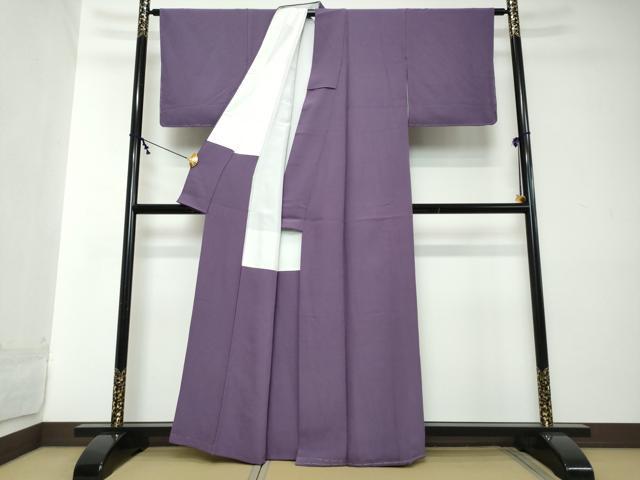 平和屋着物●上質な色無地 青紫色 正絹 逸品 未使用 DABI2163ud