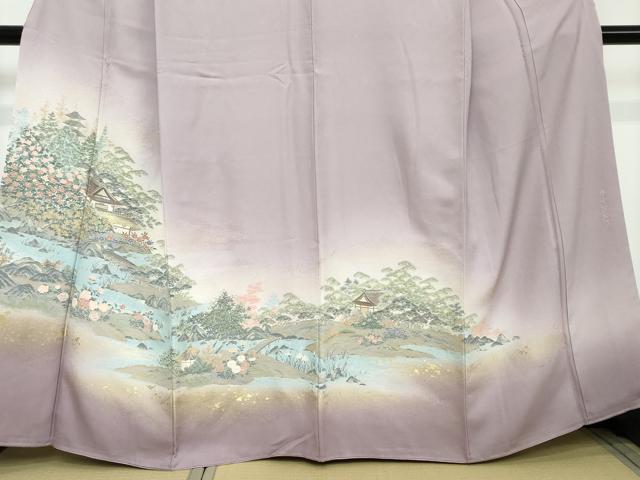 平和屋着物●訪問着 寿光織 修学院離宮 暈し染め 金糸 正絹 逸品 DABI2166ud
