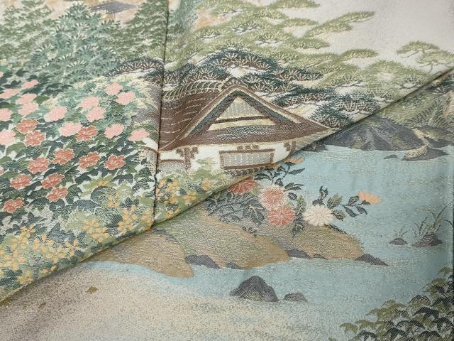 平和屋着物●訪問着 寿光織 修学院離宮 暈し染め 金糸 正絹 逸品 DABI2166ud