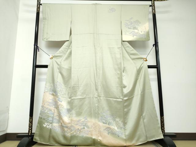 平和屋着物●訪問着 風景籬文 暈し染め 正絹 逸品 未使用 DABI2169ud