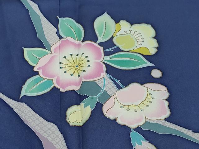 平和屋着物●訪問着 すずや姫 刺繍 花蝶文 金彩 正絹 逸品 DABI2174ud