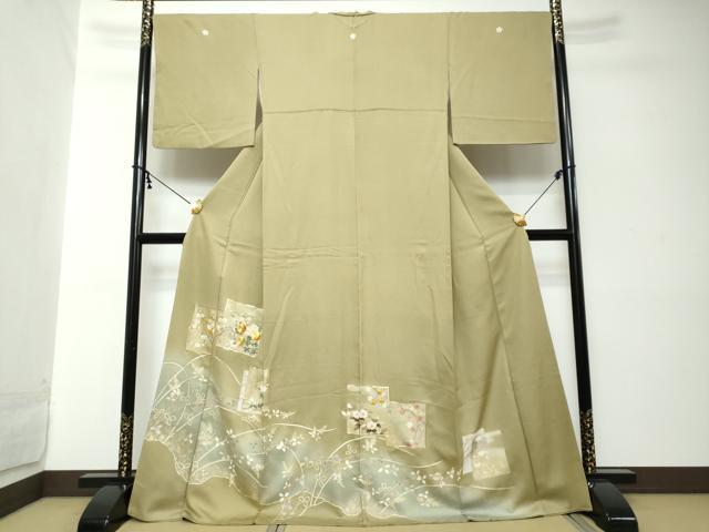 平和屋着物●豪華色留袖 駒刺繍 色紙重ね草花文 暈し染め 正絹 逸品 DABI2180ud