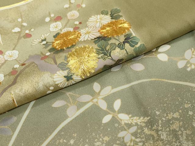 平和屋着物●豪華色留袖 駒刺繍 色紙重ね草花文 暈し染め 正絹 逸品 DABI2180ud