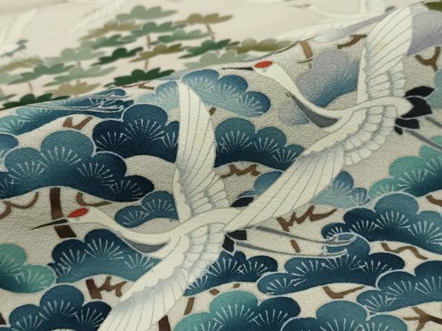 平和屋着物●豪華色留袖 友禅 作家物 飛鶴樹林文 暈し染め 銀座おゝぎ屋扱い 正絹 逸品 未使用 DABI2182ud