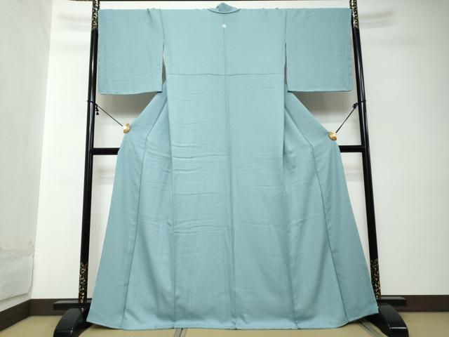 平和屋着物●上質な色無地 紗綾型地紋 浅縹色 正絹 逸品 未使用 DABI2190ud