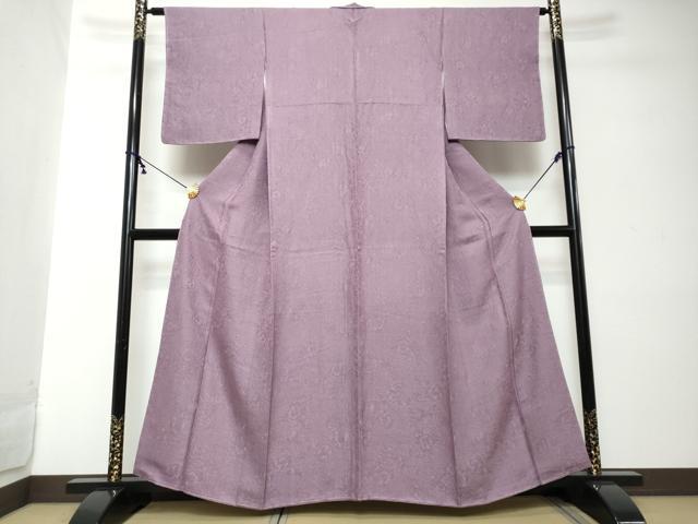 平和屋着物●上質な色無地 辻が花地紋 浅紫色 正絹 逸品 未使用 DABI2191ud