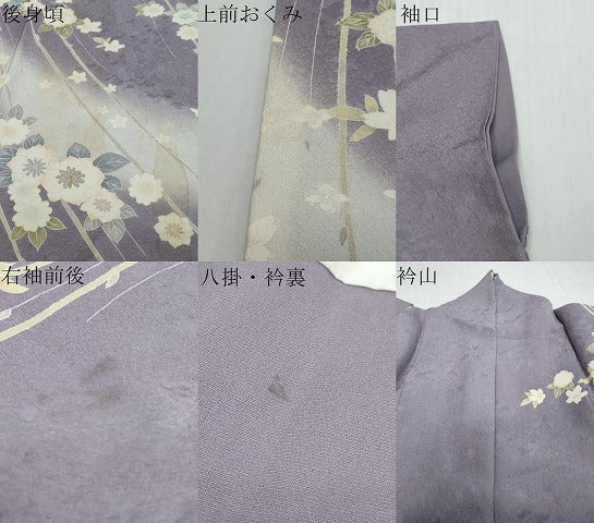平和屋着物●訪問着 草花文 暈し染め 金彩 正絹 逸品 DABI2197ud