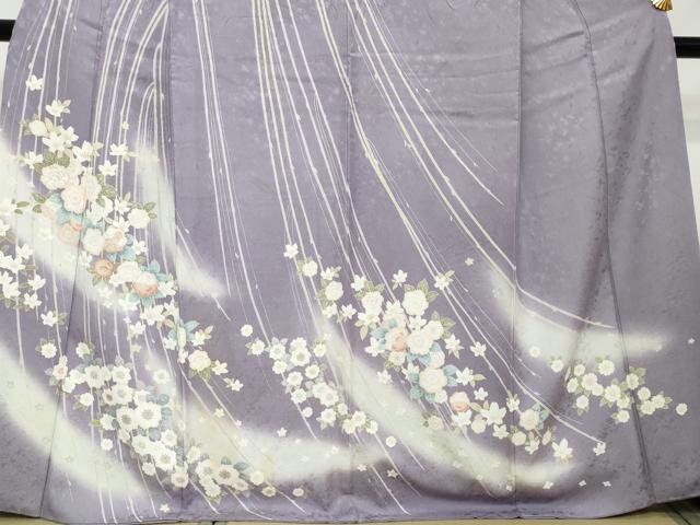 平和屋着物●訪問着 草花文 暈し染め 金彩 正絹 逸品 DABI2197ud