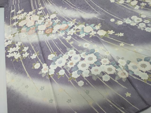平和屋着物●訪問着 草花文 暈し染め 金彩 正絹 逸品 DABI2197ud