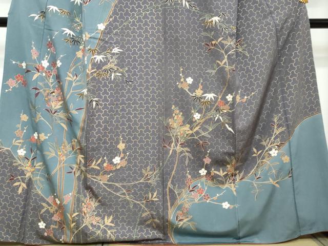 平和屋着物●訪問着 駒刺繍 枝花文 金彩 正絹 逸品 DABI2201ud