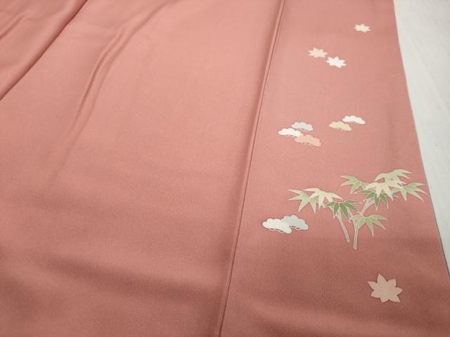 平和屋着物●訪問着 貝合わせ草花文 暈し染め 金彩 ますいわ屋扱い 反端付き ロング丈 正絹 逸品 DABI2211ud
