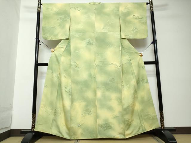 平和屋着物●上質な小紋 地紋起こし 風景文 暈し染め 正絹 逸品 DABI2214ud