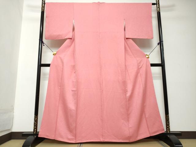 平和屋着物●上質な色無地 霞地紋 赤紫色 正絹 逸品 DABI2217ud