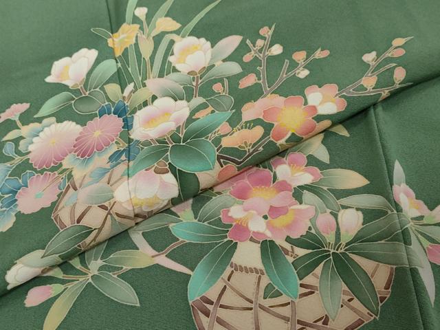 平和屋着物●友禅作家 北川聖水 訪問着 飾花文 正絹 逸品 DABI2221ud