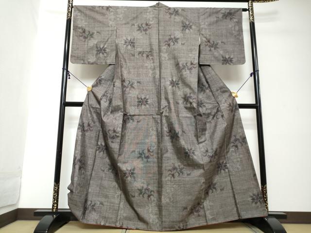 平和屋着物●本場大島紬 9マルキ 枝花文 正絹 逸品 未使用 DABI2222ud