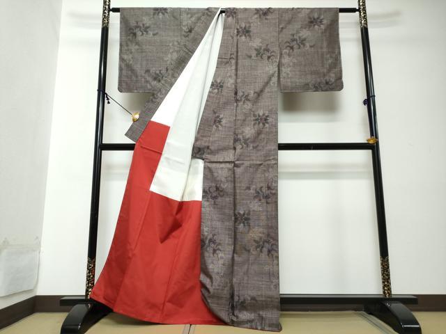 平和屋着物●本場大島紬 9マルキ 枝花文 正絹 逸品 未使用 DABI2222ud