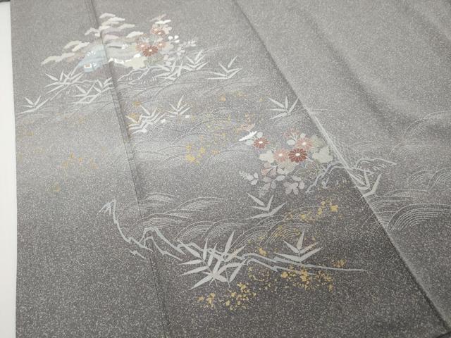 平和屋着物●訪問着 流水風景草花文 金彩 正絹 逸品 DABI2223ud