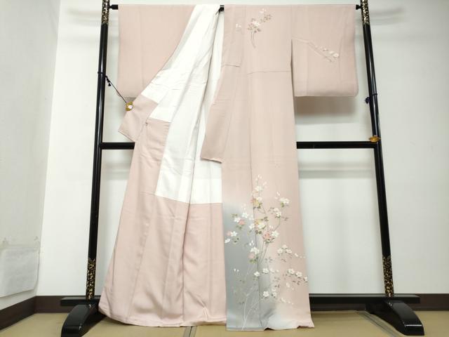 平和屋着物●訪問着 友禅 作家物 枝花文 暈し染め 正絹 逸品 DABI2224ud
