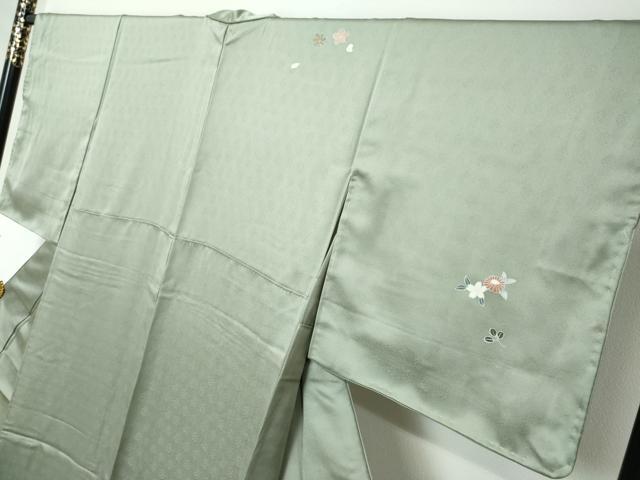 平和屋着物●訪問着 駒刺繍 誰が袖草花文 暈し染め 金彩 正絹 逸品 DABI2231ud