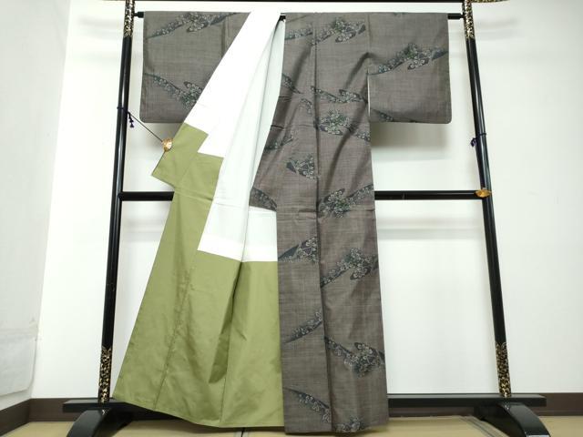 平和屋着物●本場大島紬 9マルキ 草花文 正絹 逸品 DABI2245ud