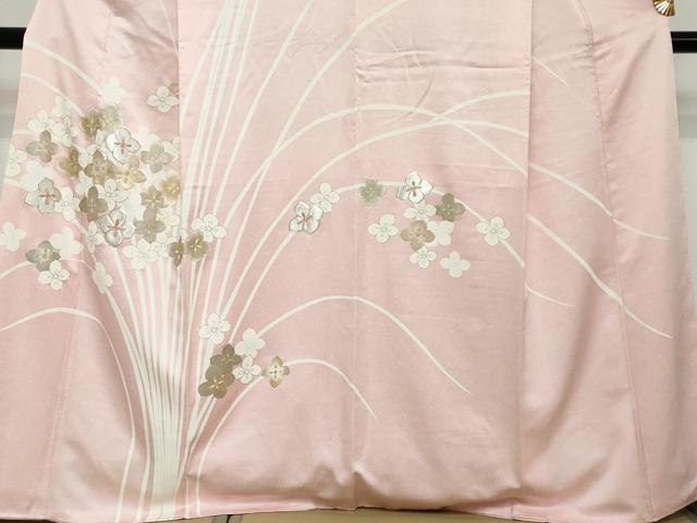 平和屋着物●訪問着 駒刺繍 草花文 金銀彩 正絹 逸品 DABI2259ud