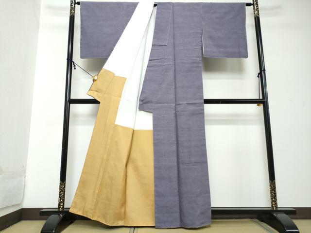 平和屋着物●結城紬 竜胆色 正絹 逸品 未使用 DABI2260ud