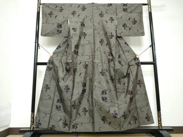 平和屋着物●本場大島紬 9マルキ 枝花文 正絹 逸品 DABI2261ud