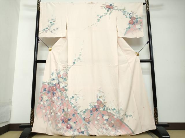 平和屋着物●訪問着 作家物 草花籬文 暈し染め 金彩 正絹 逸品 未使用 DABI2264ud