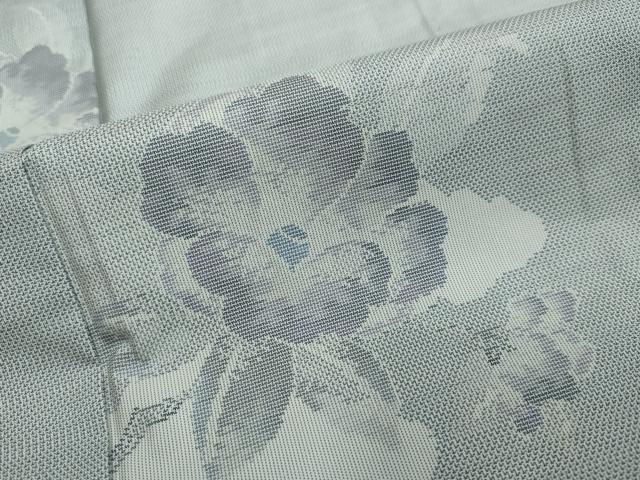 平和屋着物●本場大島紬 白大島 9マルキ 雲霞花文 やまと誂製 正絹 逸品 未使用 DABI2269ud