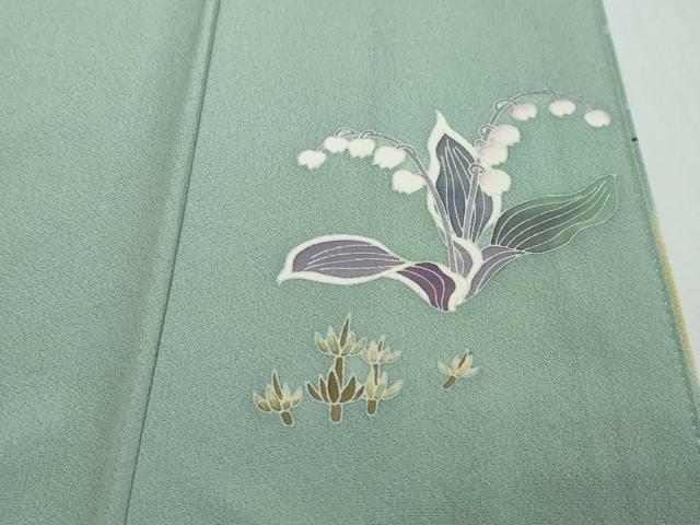 平和屋着物●訪問着 駒刺繍 草花文 暈し染め 金彩 正絹 逸品 DABI2271ud
