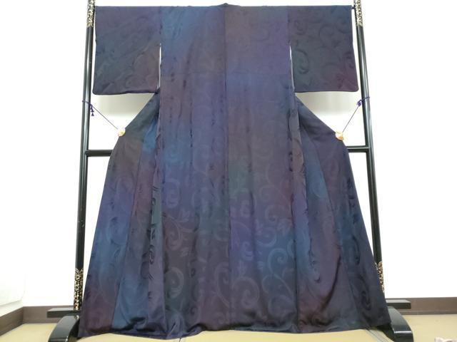 平和屋着物●上質な小紋 唐草文 暈し染め やまと誂製 正絹 逸品 DABI2274ud