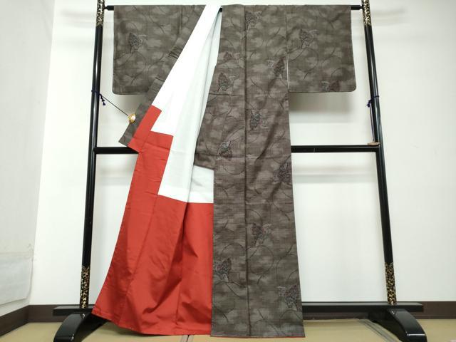 平和屋着物●本場大島紬 9マルキ 舞蝶文 正絹 逸品 未使用 DABI2277ud