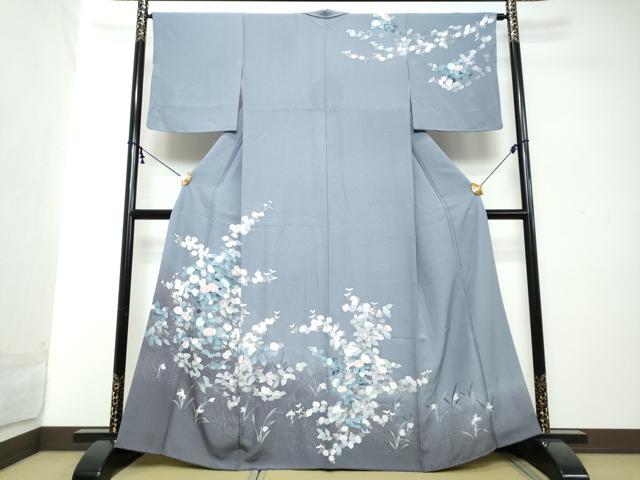 平和屋着物●訪問着 友禅 草花文 暈し染め 正絹 逸品 DABI2282ud