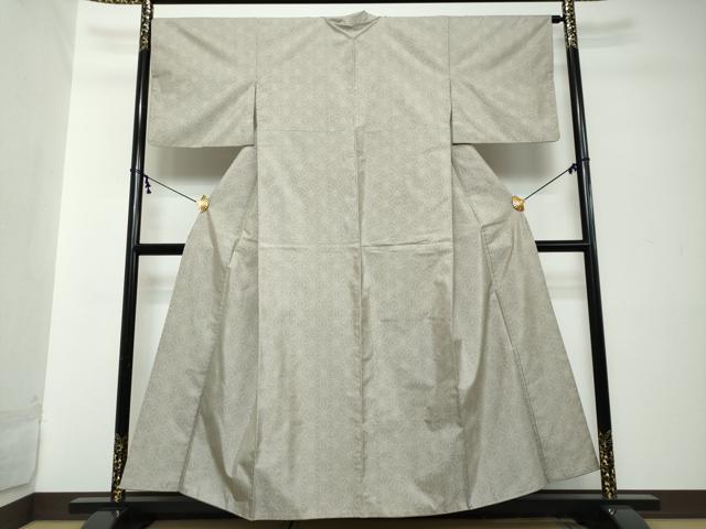 平和屋着物●本場大島紬 白大島 麻の葉文様 正絹 逸品 DABI2284ud