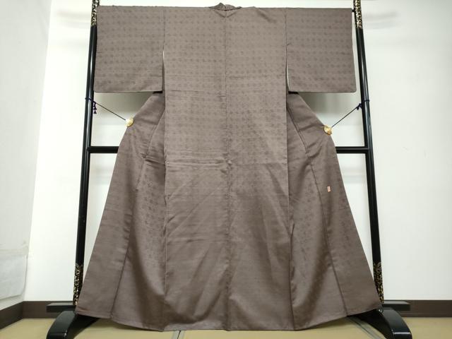 平和屋着物●京都・西陣 織元ブランド 秦流舎 お召 星座 紫鳶色 正絹 逸品 DABI2286ud
